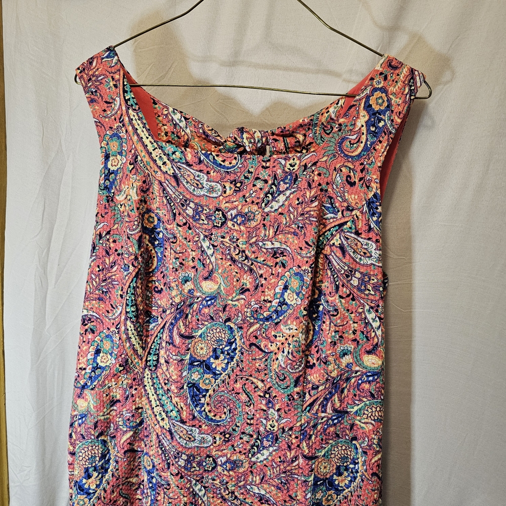 Vibrant Paisley Sleeveless Dress - Talbots Size 10